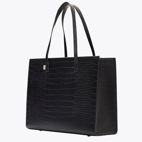 BEIS Handbags - BEIS Black Croc-Embossed Tote
